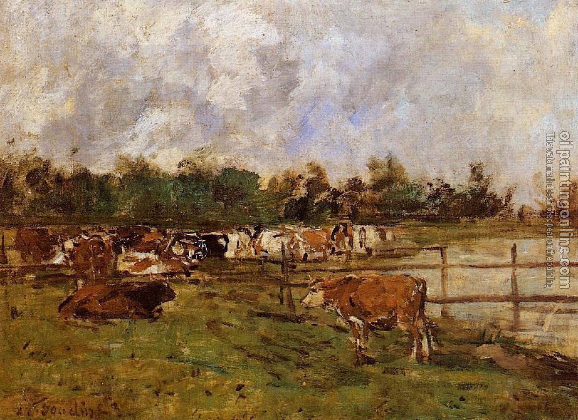 Boudin, Eugene - Cows in the Meadow